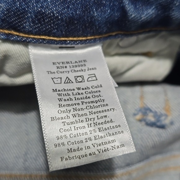 Everlane The Curvy Cheeky Straight‎ Jean Medium Wash Raw Hem 29x28.5" Inseam - Picture 5 of 13
